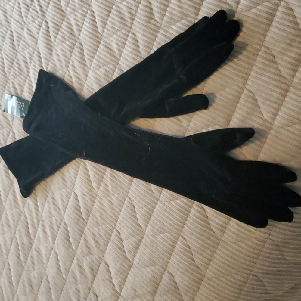 LAUNDRY By Shelley Segall Black VELVET DRESS *GLOVES HAVE BEEN SOLD* - Picture 13 of 13